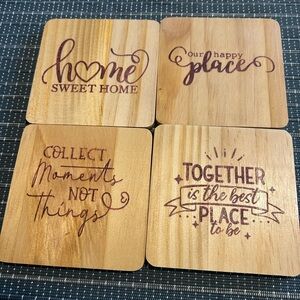 Inspirational Wooden Coaster Set
Of 4 hand crafted